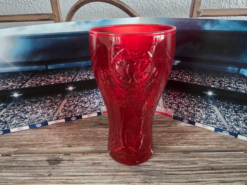 Coca Cola glas Uefa Euro Ek voetbal 2016 rood, Verzamelen, Ophalen, Zo goed als nieuw, Frisdrankglas