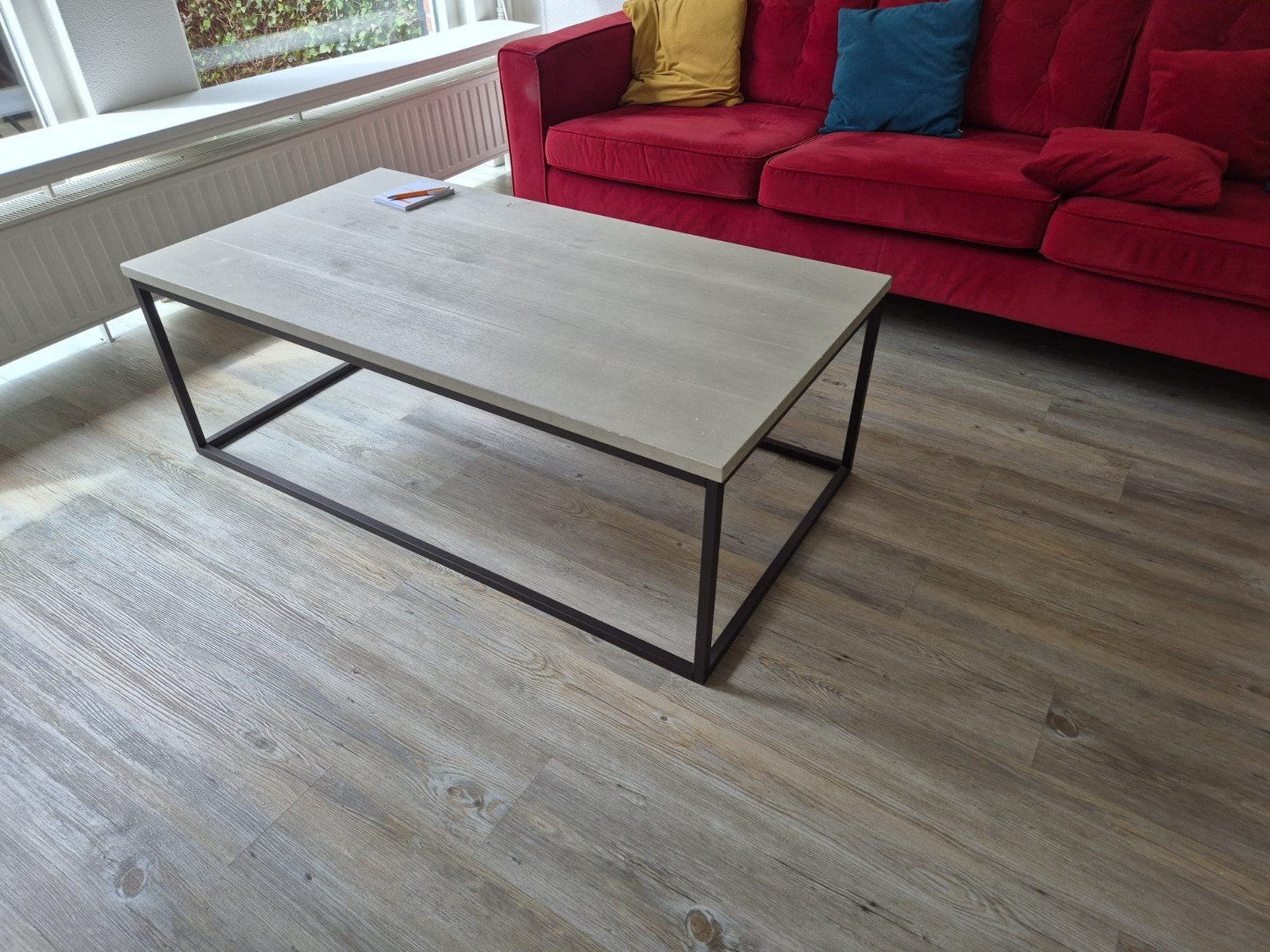 Salontafel licht hout 130x70x45 cm, Ophalen, 100 tot 150 cm, 50 tot 100 cm, Zo goed als nieuw