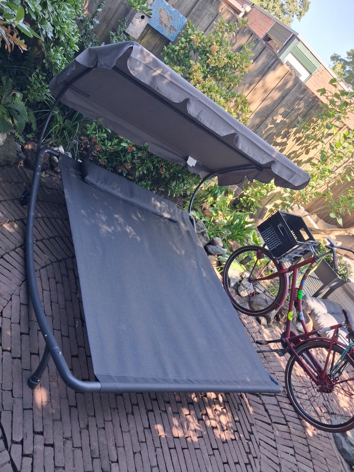 twee persoons lounge bed, Tuin en Terras, Ligbedden, Ophalen, Zo goed als nieuw