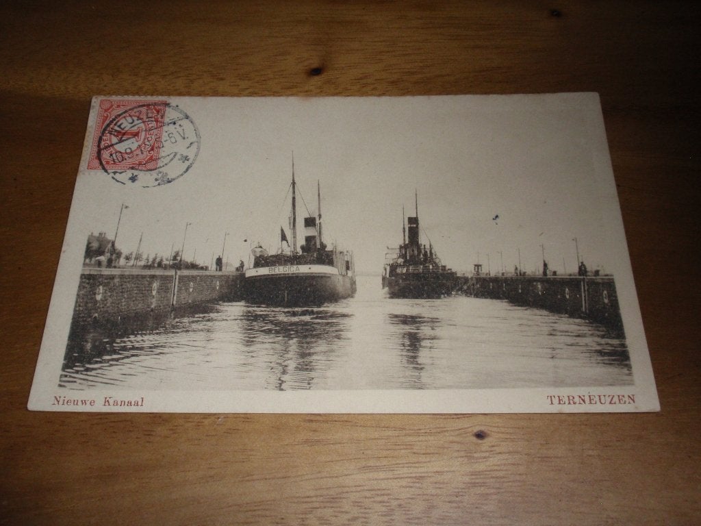 Terneuzen Nieuwe Kanaal Schepen Schip Scheepvaart, Verzenden, Voor 1920, Gelopen, Zeeland