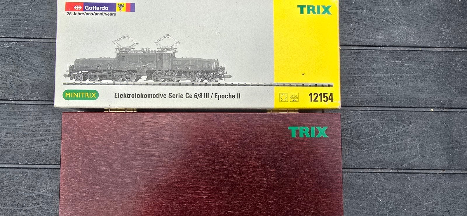 minitrix 12154 SBB krokodil bruin topstaat ovp, Gelijkstroom, Trix, Wagon, Ophalen of Verzenden