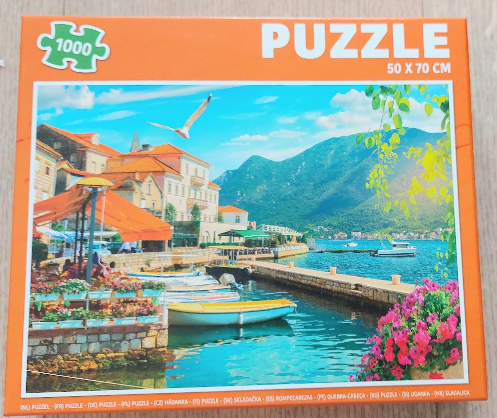 MOOIE LEGPUZZEL Z.G.Z.N"HAVENTJE"1000ST. AFM.:70X50CM., Ophalen of Verzenden, 500 t/m 1500 stukjes, Zo goed als nieuw, Legpuzzel