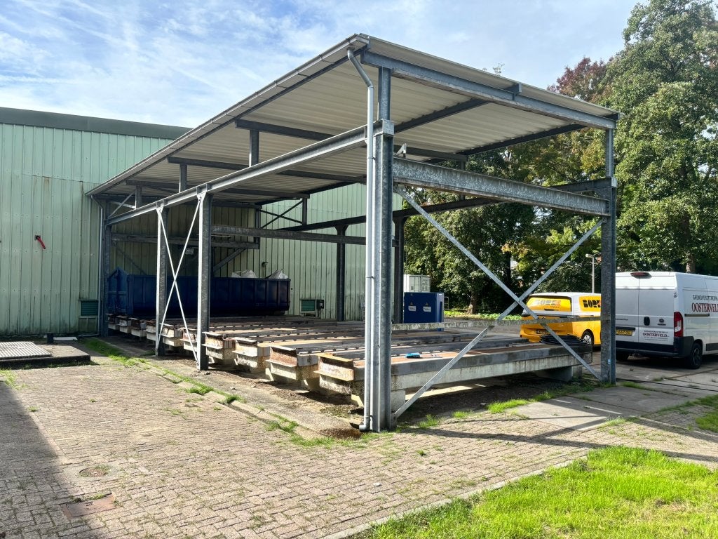 115 m² gegalvaniseerde overkapping staalconstructie 16x7m¹, Doe-het-zelf en Verbouw, Metalen, Gebruikt, IJzer, Ophalen