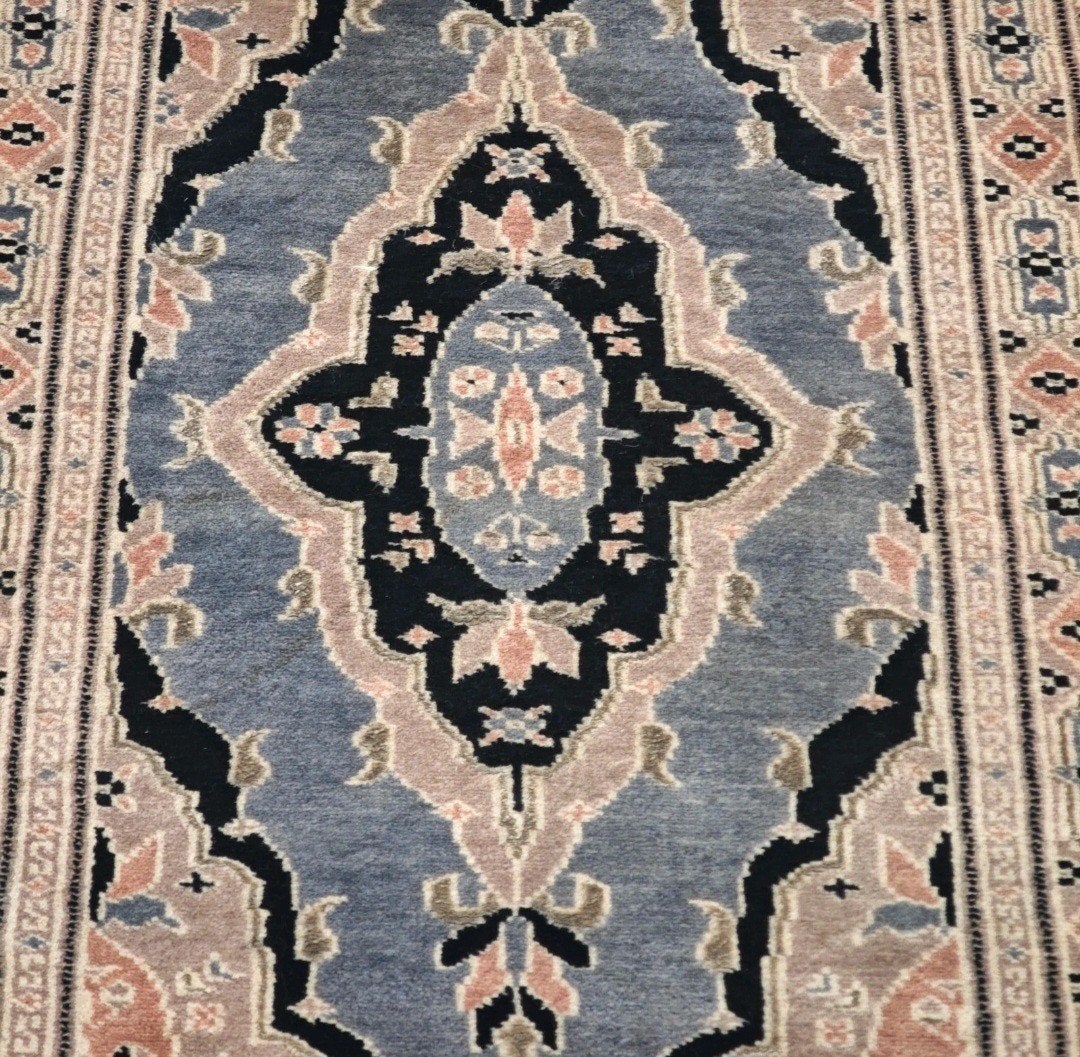 Handgeknoopt Perzisch wol Karachi tapijt grijs 62x95cm, Gebruikt, 50 tot 100 cm, Www.hypepopup.nl, Www.hypepopup.nl