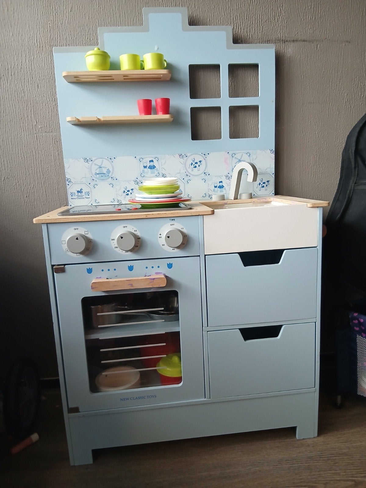 Houten speelkeuken met accessoires, Ophalen, Gebruikt