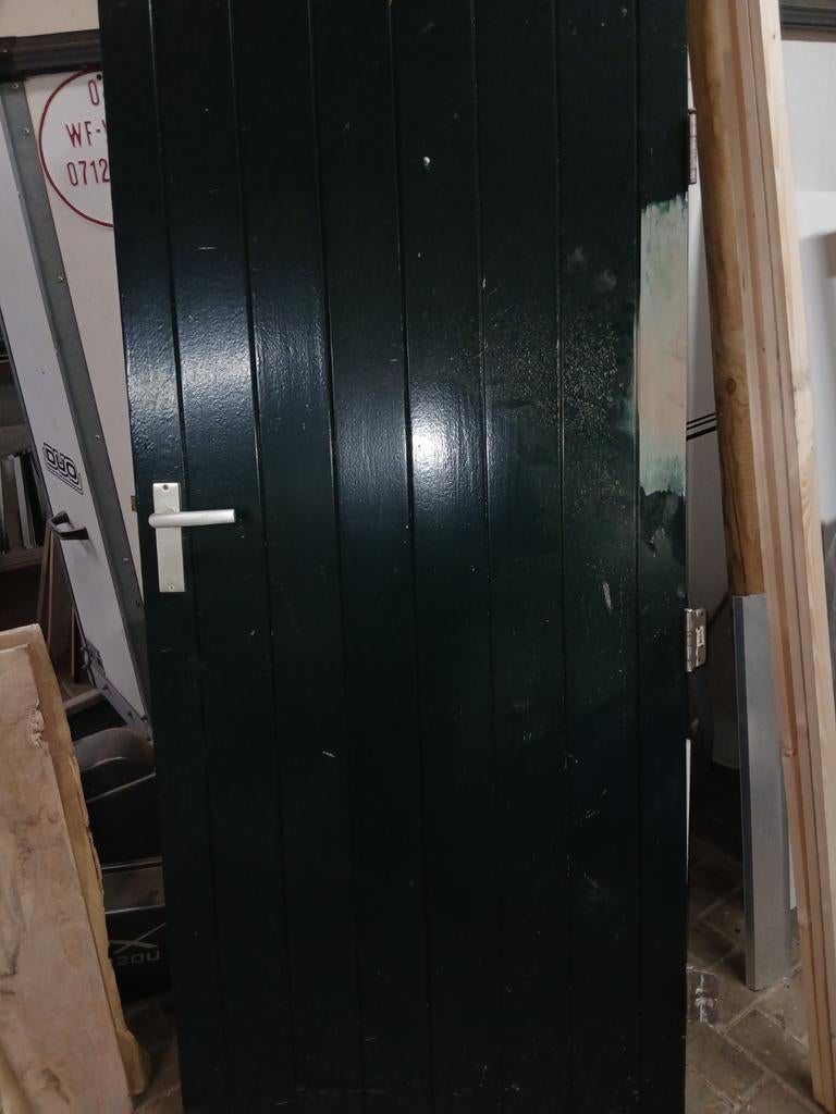 Houten poortdeur van hardhout - breedte 84 hoogte 181cm, Gebruikt, 80 tot 100 cm, Ophalen of Verzenden, Buitendeur
