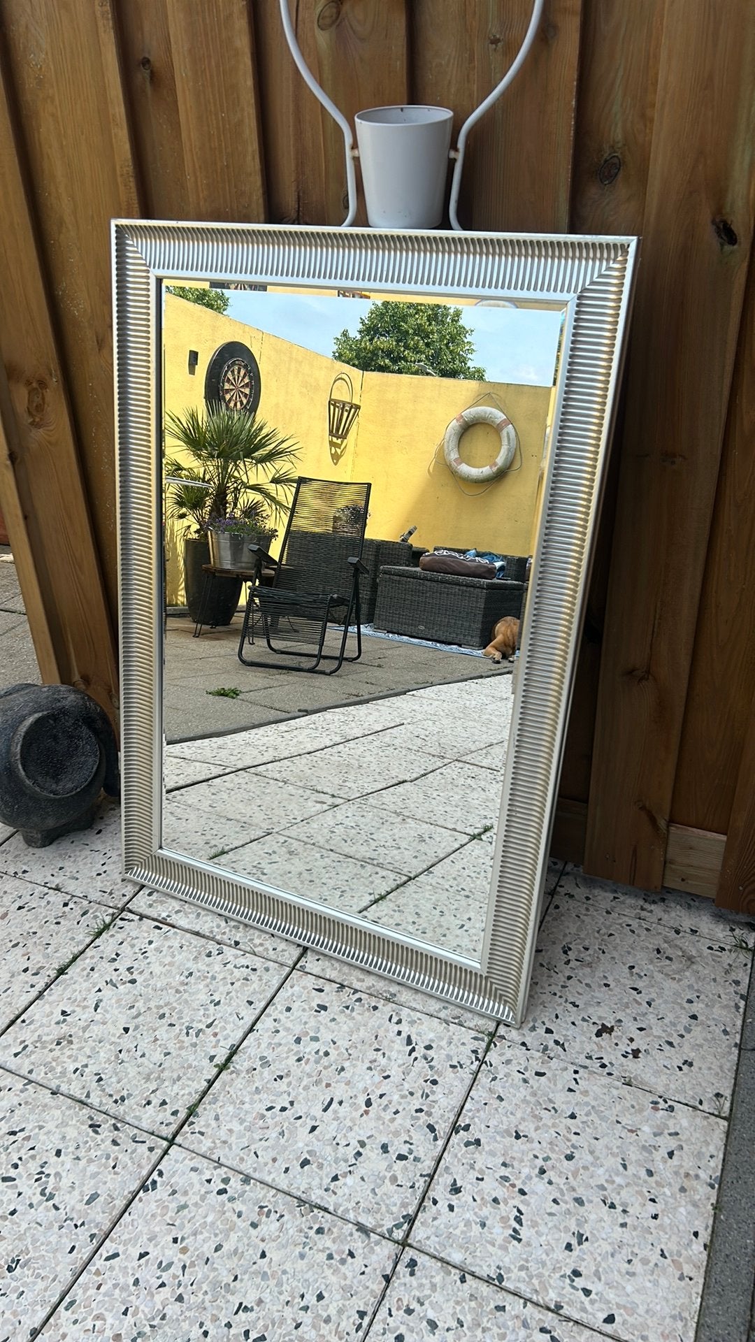Grote spiegel Ikea Songe 90x130 facet geslepen zilver, Huis en Inrichting, Ophalen, Zo goed als nieuw, Rechthoekig, Minder dan 100 cm