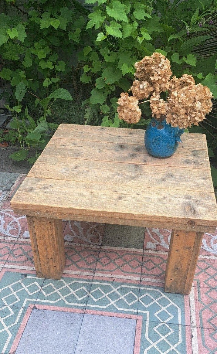 Robuuste Salontafel / Bijzettafel van steigerhout, Huis en Inrichting, Ophalen, Gebruikt, 50 tot 100 cm, Industrieel, Landelijk