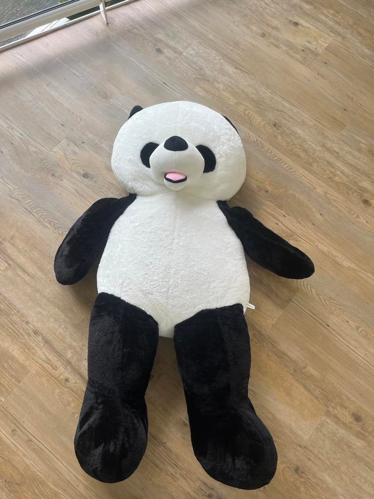 Grote Panda Knuffelbeer - 1.40m, Kinderen en Baby's, Speelgoed | Knuffels en Pluche, Ophalen, Beer, Zwart, Zo goed als nieuw