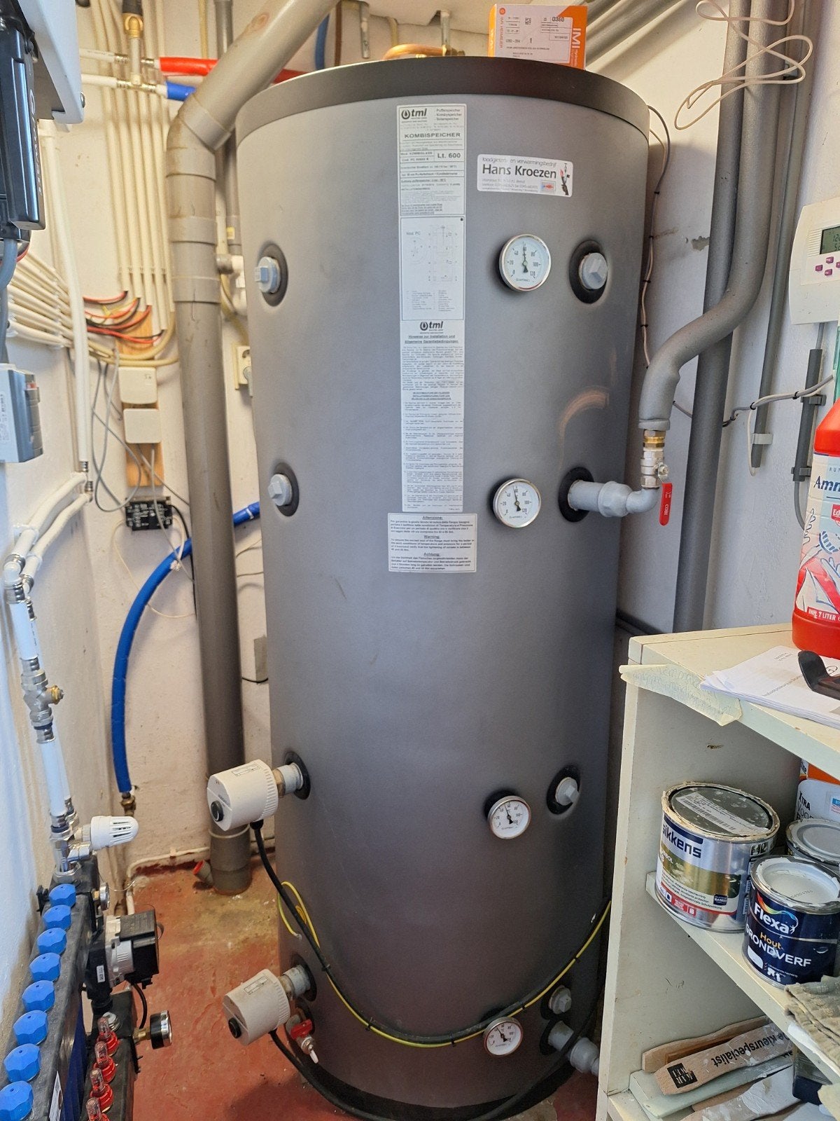 TML combi-buffervat  450/150L, Doe-het-zelf en Verbouw, Geisers en Boilers, Gebruikt, Boiler, 100 liter of meer, Ouder dan 10 jaar