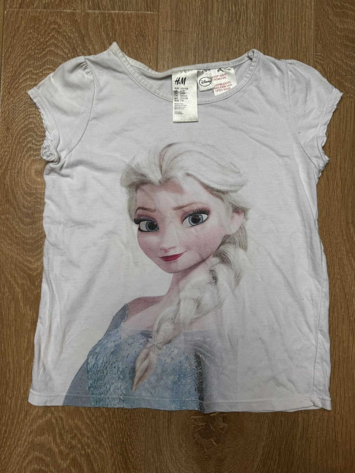 H&M Frozen shirt wit maat 122/128, Ophalen of Verzenden, Gebruikt, Meisje, Shirt of Longsleeve