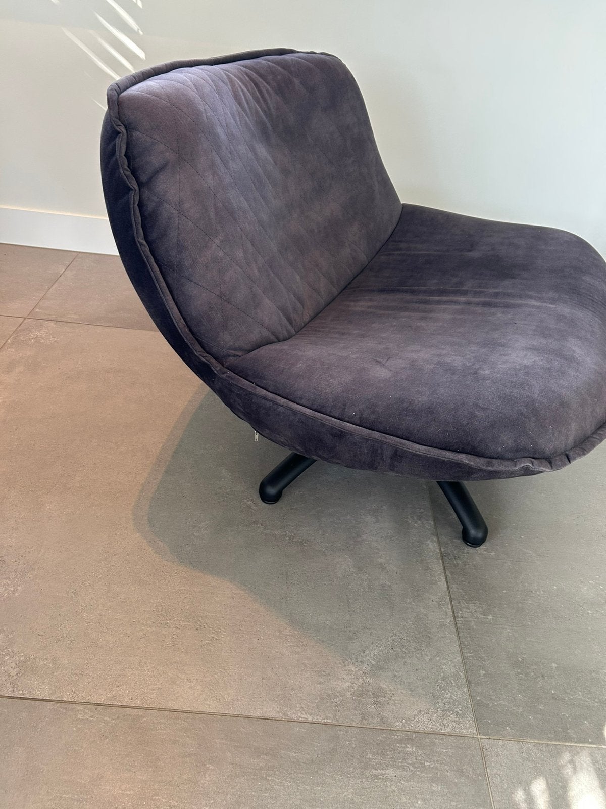 Luxe draai fauteuil antraciet, Ophalen of Verzenden, Zo goed als nieuw, 50 tot 75 cm