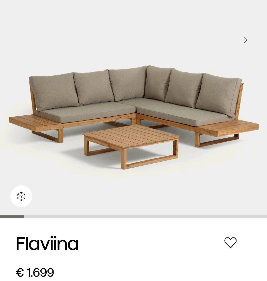 Kave Home Flaviina tuinset - 5-zits hoekbank met tafel, Tuin en Terras, Tuinsets en Loungesets, Ophalen, 5 zitplaatsen, Bank, Zo goed als nieuw
