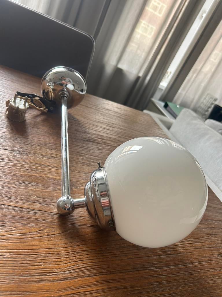 Art deco wandlamp - jaren 30/40, Huis en Inrichting, Lampen | Wandlampen, Ophalen of Verzenden, Zo goed als nieuw, Glas