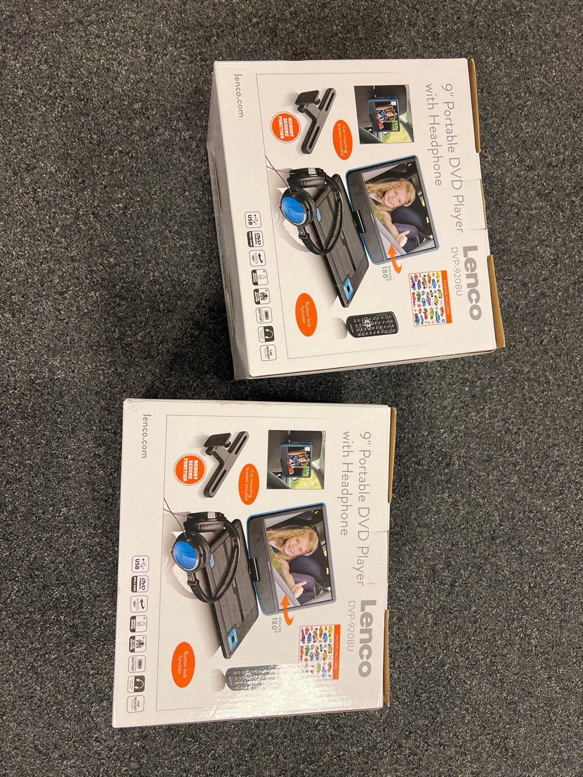 2x Lenco DVP-920BU Draagbare DVD Spelers met Hoofdtelefoon, Draagbaar, Nieuw, Ophalen, Overige merken