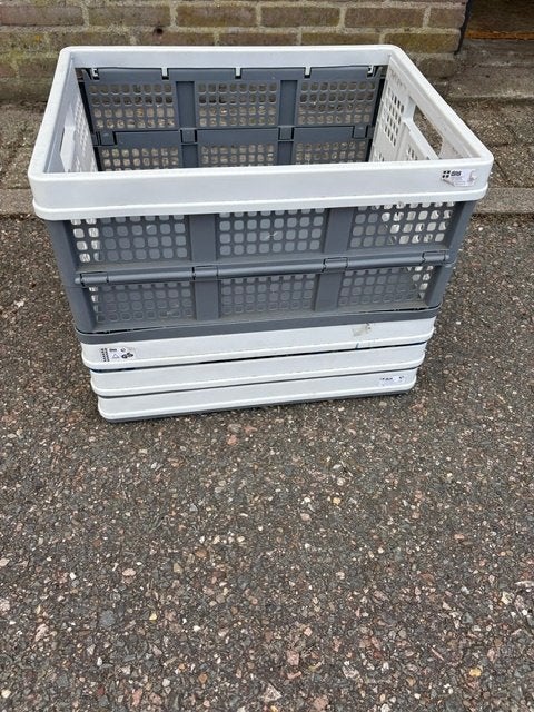 4 klapkratjes, wit/grijs, Ophalen, Gebruikt, Opvouwbaar, Minder dan 35 cm