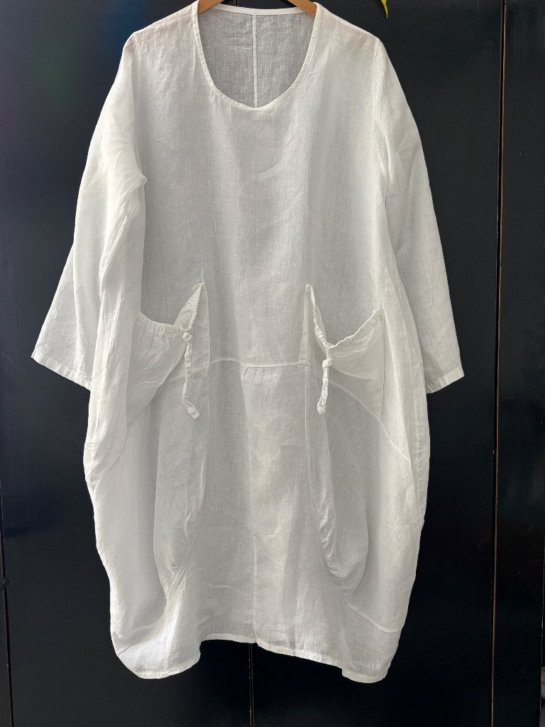 Linnen jurk wit 48, Kleding | Dames, Ophalen of Verzenden, Nieuw, Wit, Jurk