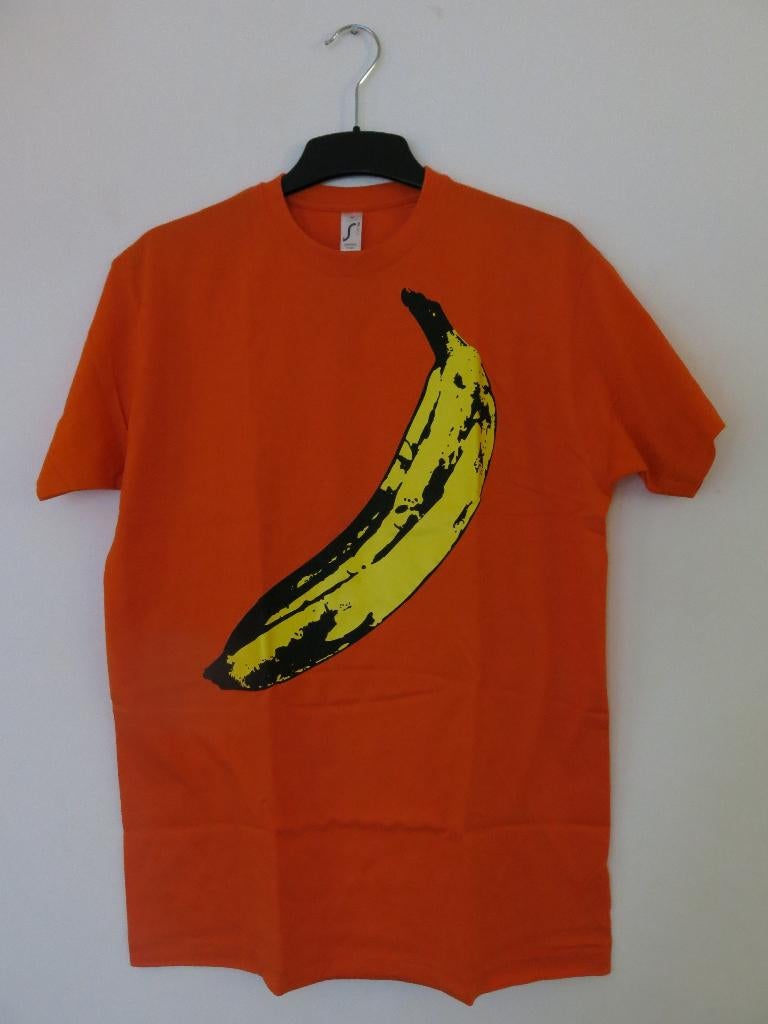 KONINGSDAG: Oranje T-shirt: Andy Warhol "Velvet Underground", Onbekend, Maat 48/50 (M), Nieuw, Oranje