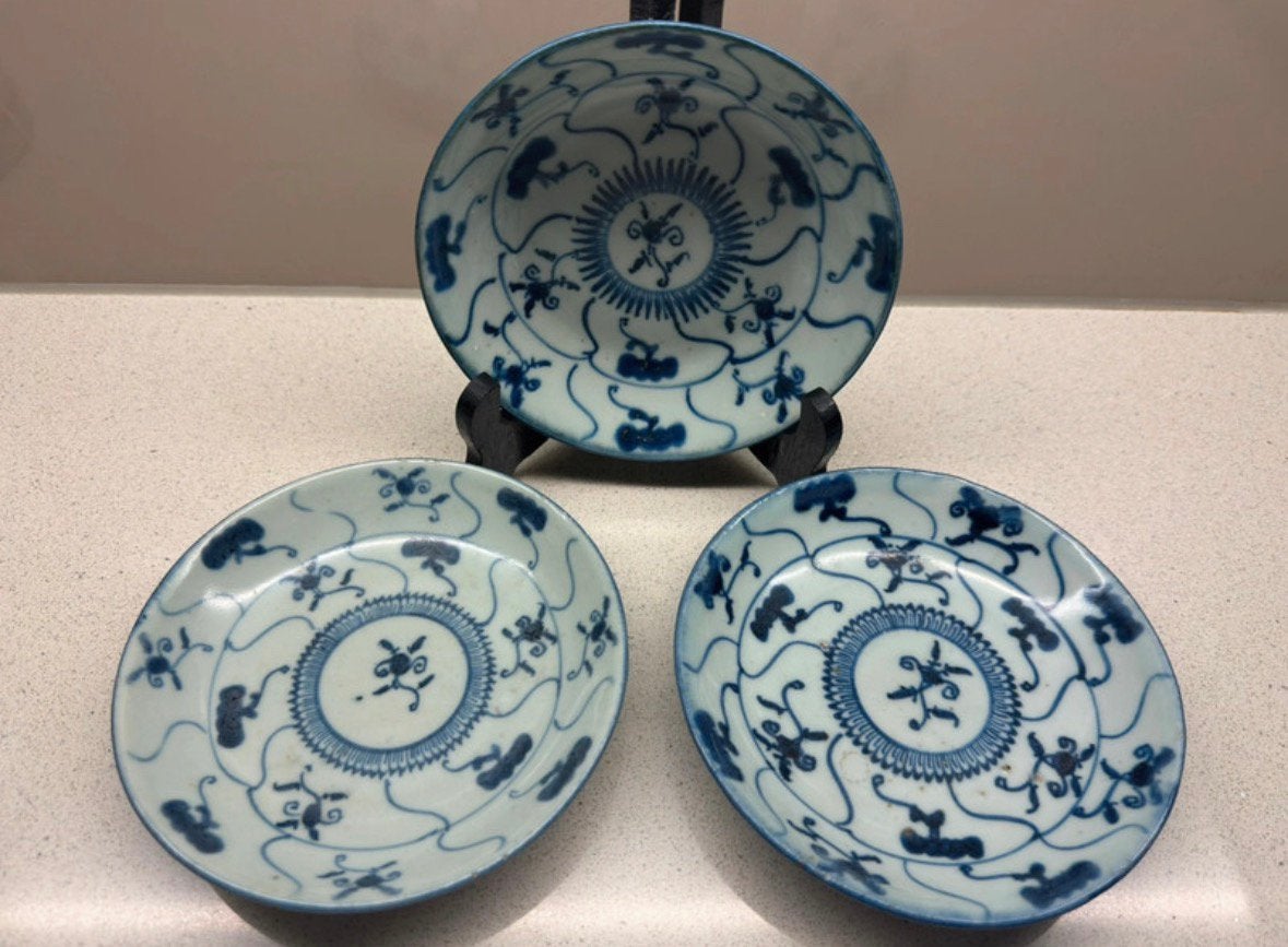 3x Qing Dynasty bordjes, Ophalen of Verzenden