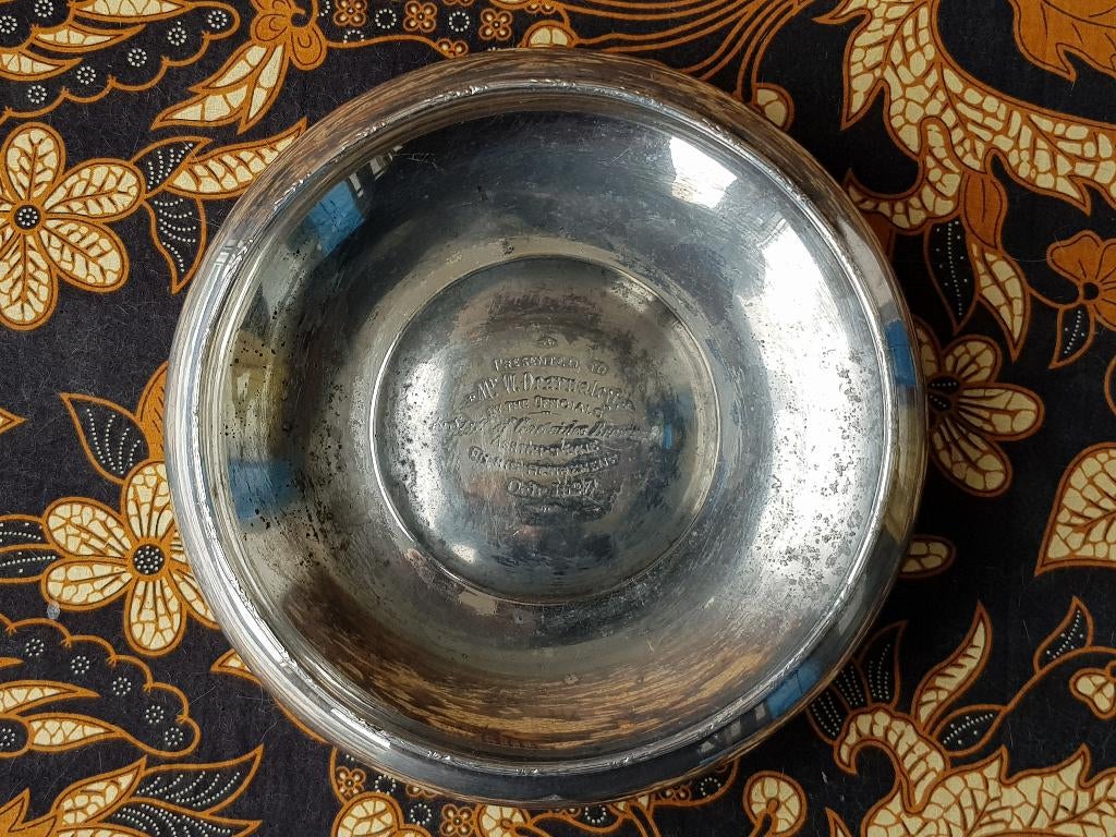 Oude Engelse walker & Hall silverplate schaal uit 1927., Ophalen of Verzenden