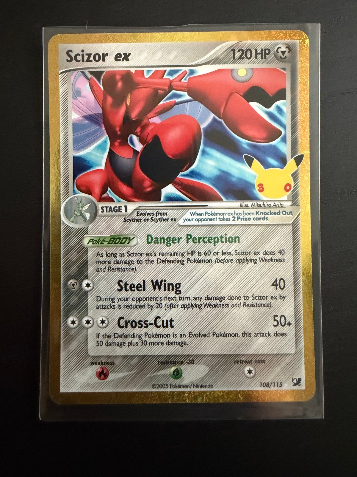 Scizor Ex 108/115 Celebrations Pokémon Kaart NM, Hobby en Vrije tijd, Ophalen of Verzenden, Zo goed als nieuw, Losse kaart