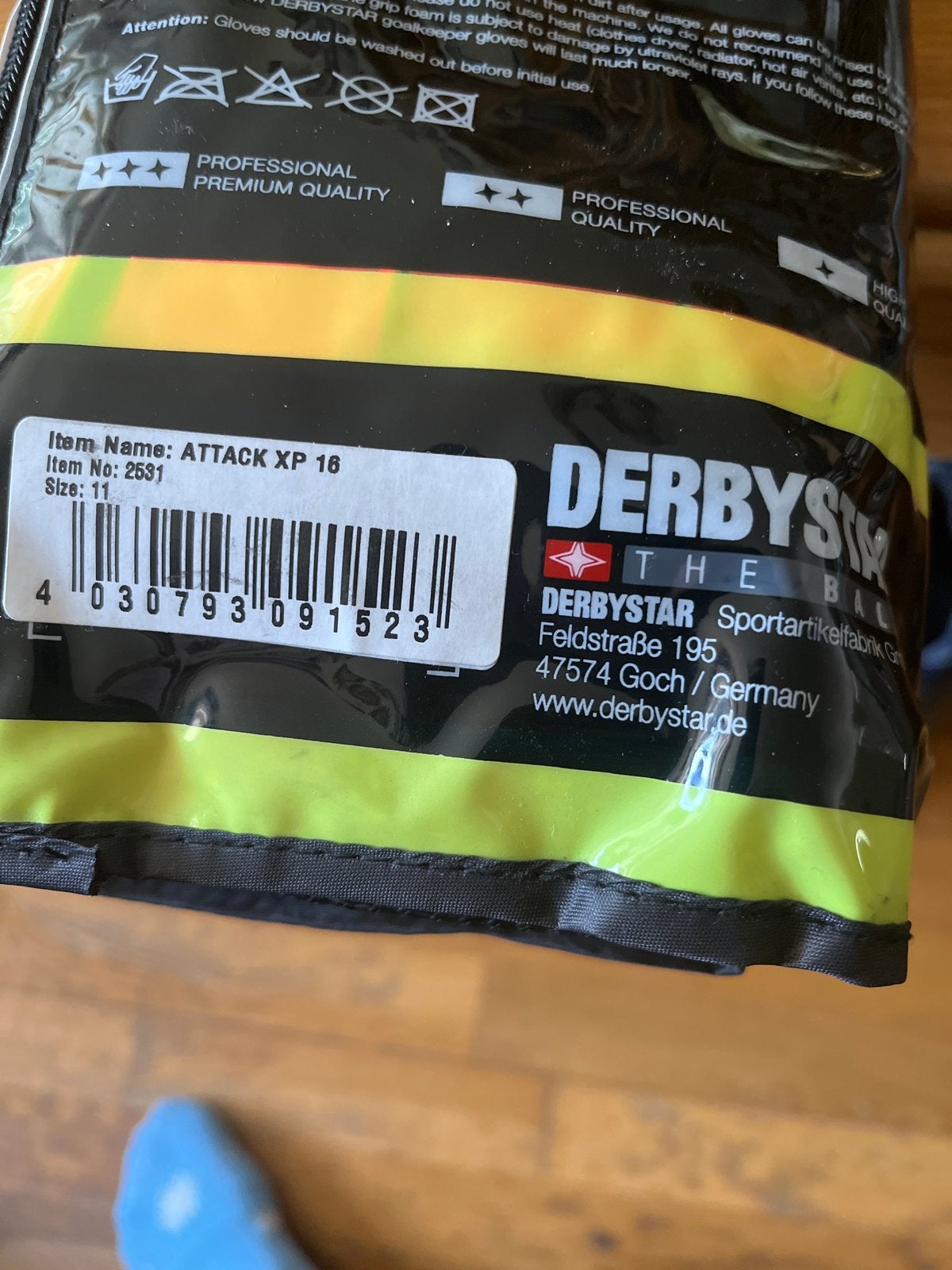 Derbystar Attack XP 16 Keepershandschoenen Maat 11, Ophalen of Verzenden, Nieuw, Handschoenen