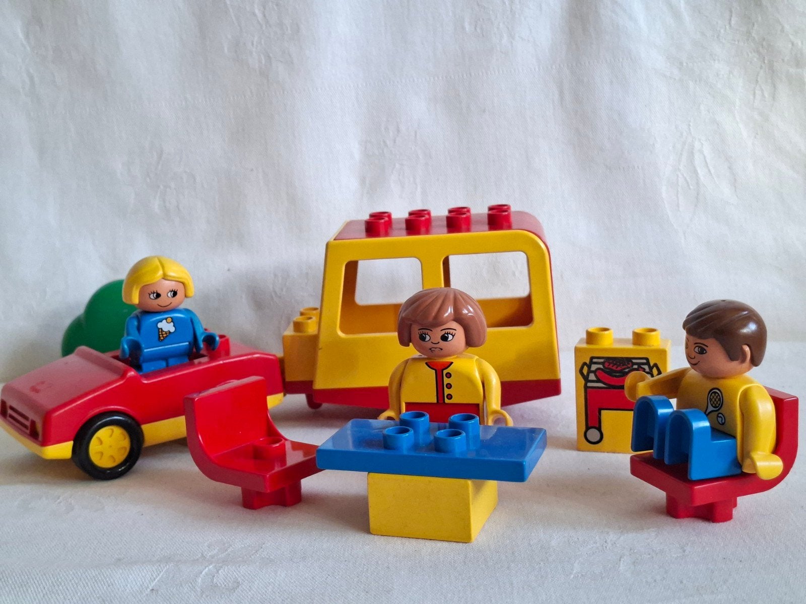 Vintage Duplo set 2630 " op vakantie met auto en caravan ", Ophalen of Verzenden, Complete set, Duplo