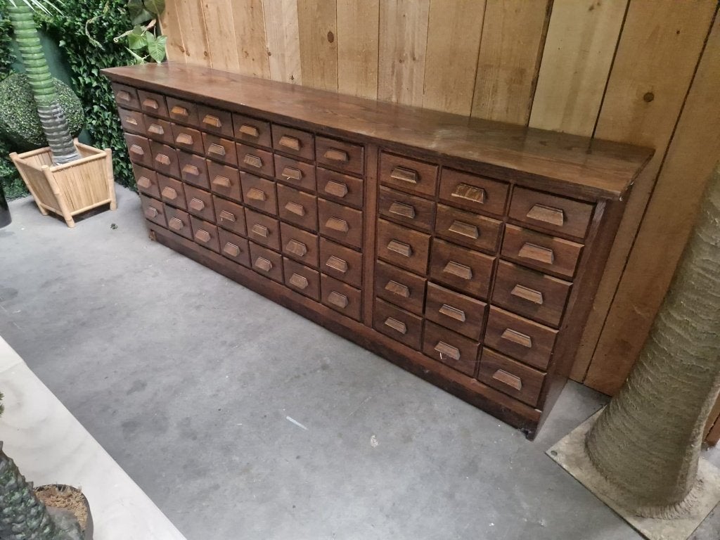 Antieke massief Eiken Apothekerskast / Ladenkast 50 laden, Huis en Inrichting, Kasten | Ladekasten, Ophalen, Gebruikt, 5 laden of meer