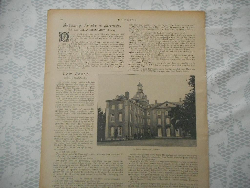Kasteel Amstenrade. 1910., Ophalen of Verzenden, Voor 1920, Nederland, Knipsel(s)