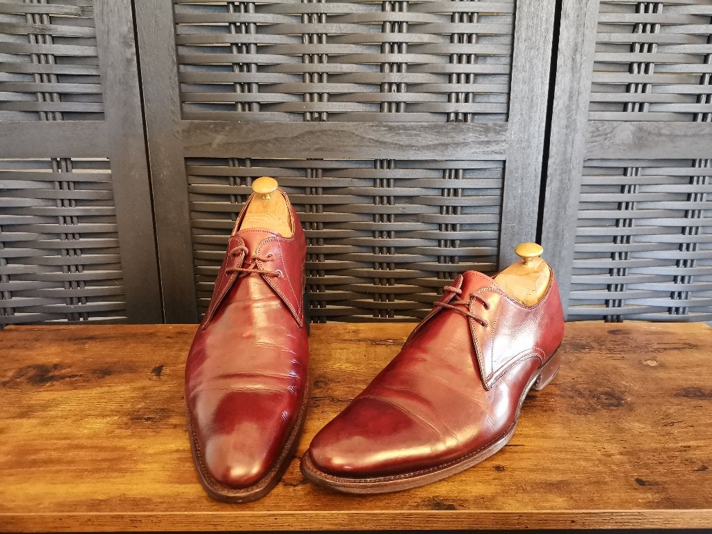 Santoni Derby's bordeaux (7,5/41,5) + schoenspanners, Overige kleuren, Ophalen of Verzenden, Santoni, Gedragen