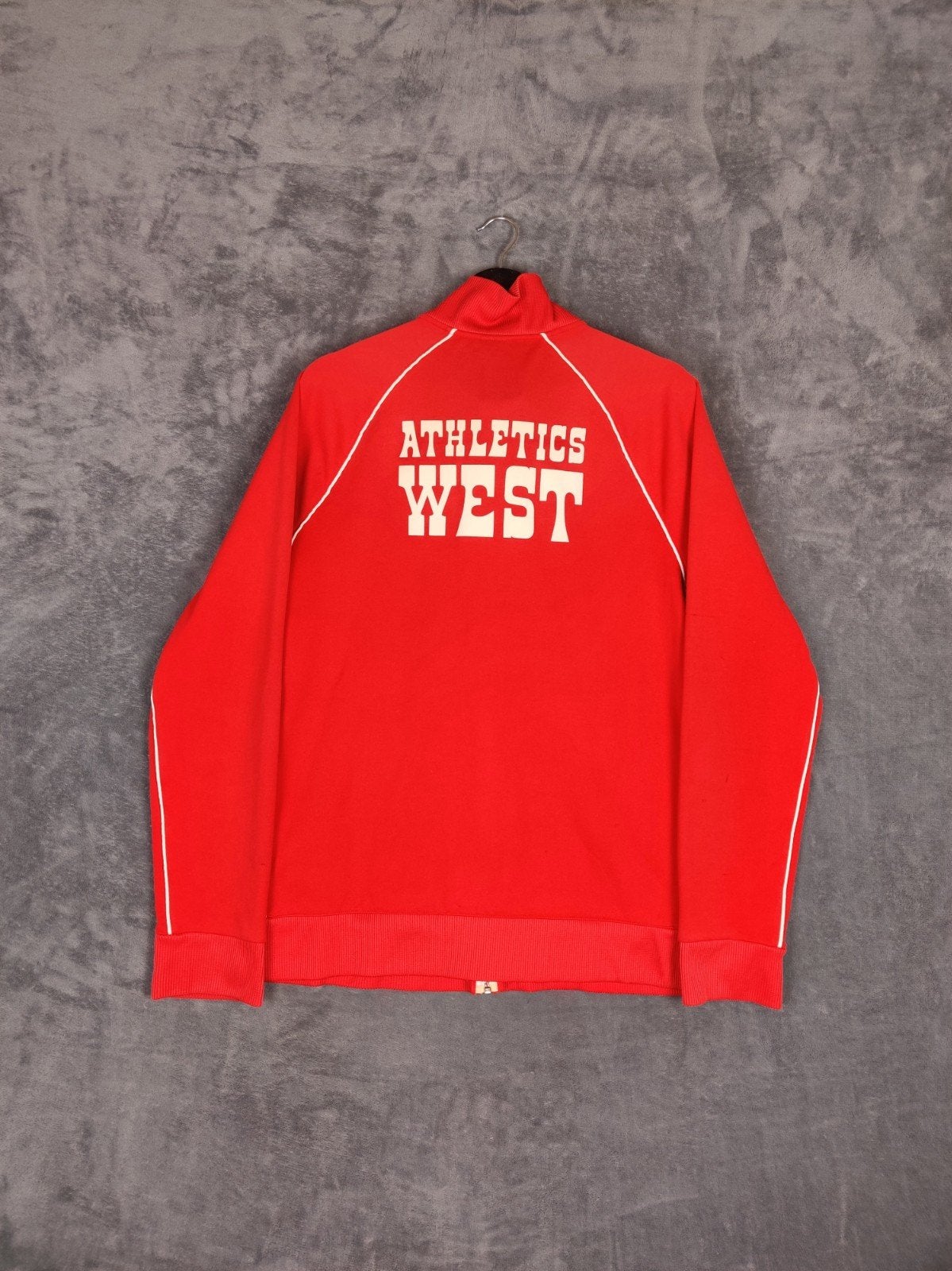 Nike Athletic West Jacket 80s Full Zip M Red White Vintage, Maat 48/50 (M), ., Nike, Ophalen of Verzenden