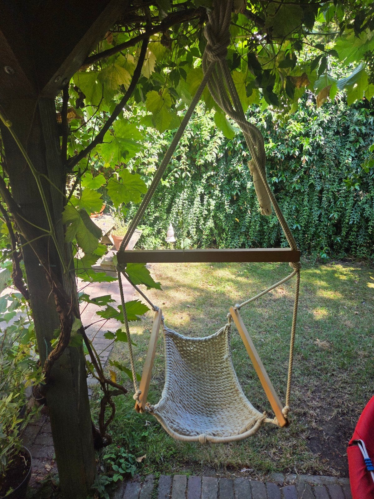 Baby hangmat/hangstoel geknoopt macramé wiegschommel crème, Ophalen of Verzenden, Overige typen