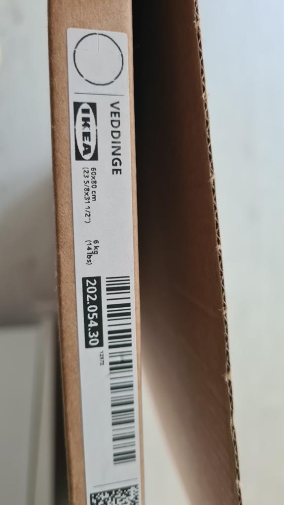 IKEA VEDDINGE Frontpaneel 60x80 cm Wit, Ophalen, Overige materialen, Nieuw, 50 tot 100 cm