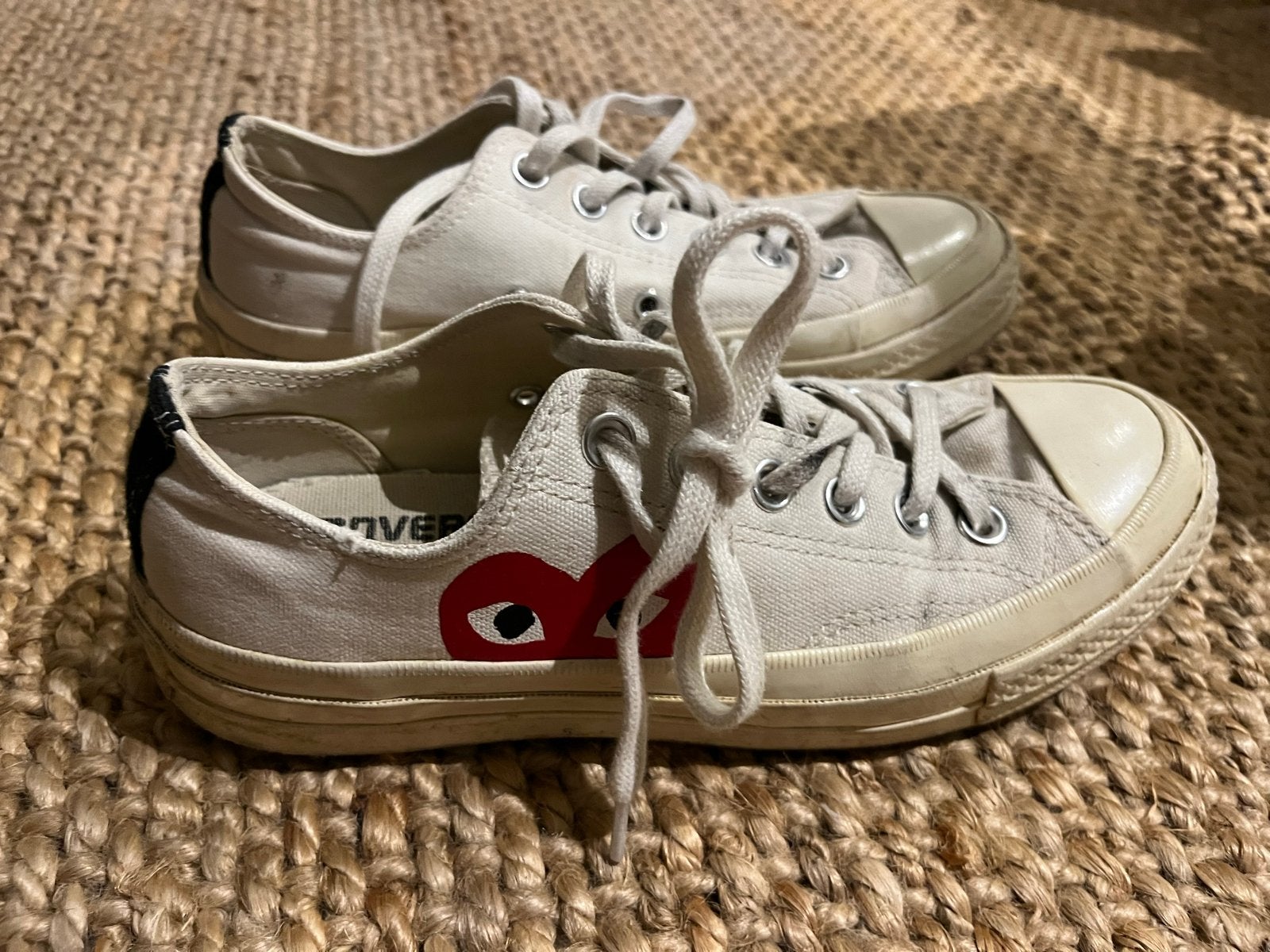 Converse x Comme des Garçons Play Sneakers, Ophalen, Gedragen, Wit, Sneakers of Gympen