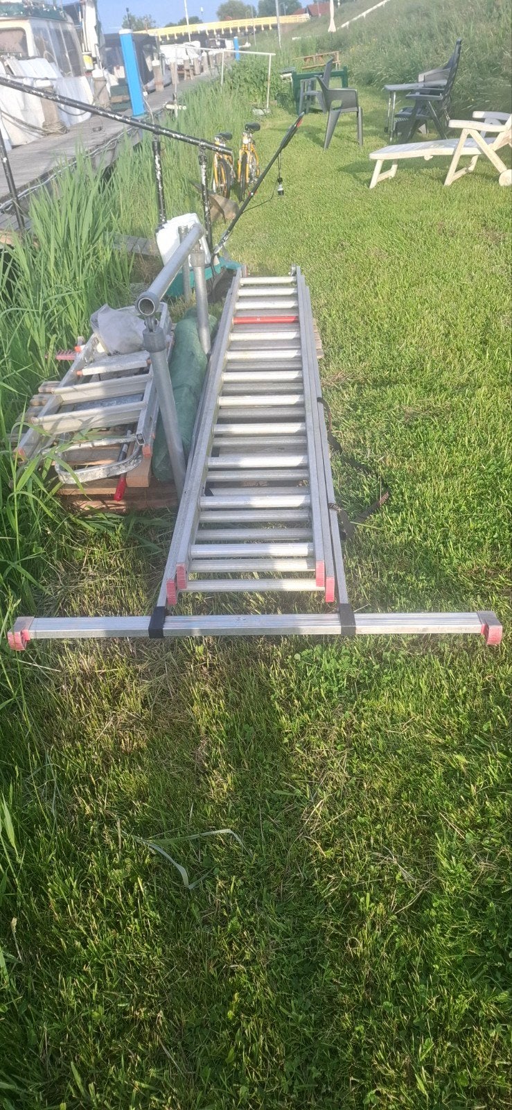 Multifunctionele Aluminium Ladder 3x12 sporten, Doe-het-zelf en Verbouw, Ladders en Trappen, Ophalen of Verzenden, 4 meter of meer