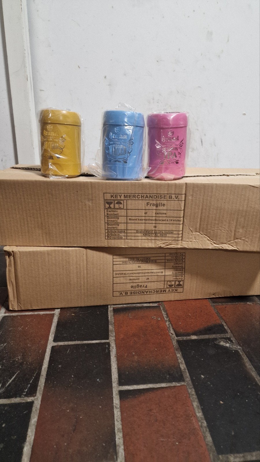 28 Brand! kaarsenhouders - diverse kleuren, Overige merken, Waxinelichthouder, Nieuw, Metaal