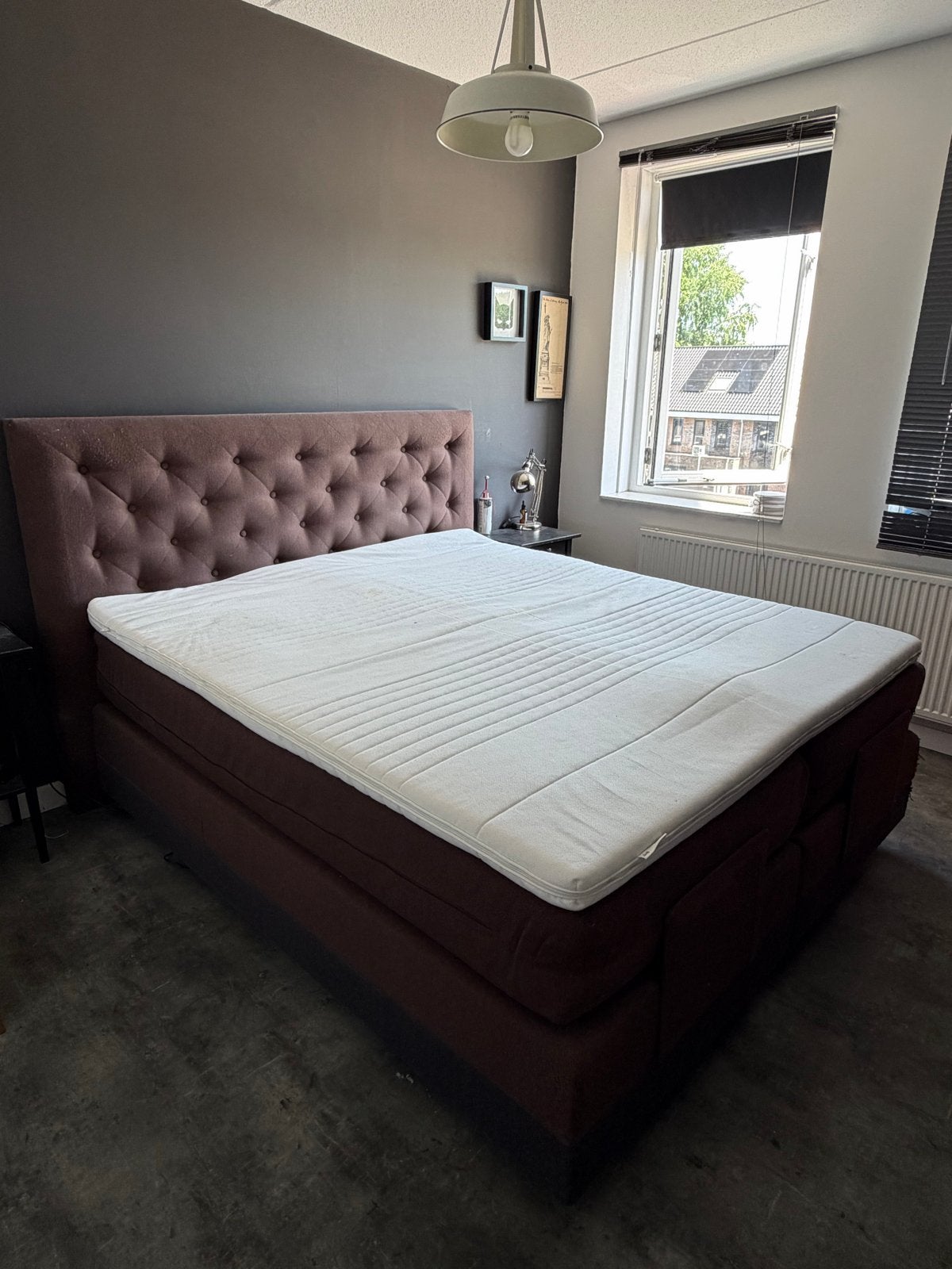 Boxspring Swiss Sense, Ophalen, Bruin, Tweepersoons, 180 cm