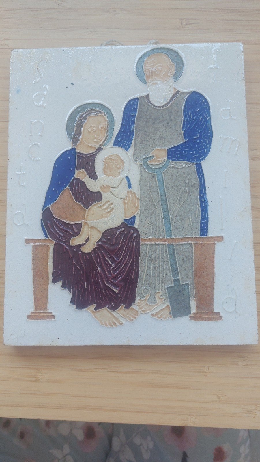 Westraven 'Sancta Familia' cloisonné siertegel, Ophalen of Verzenden