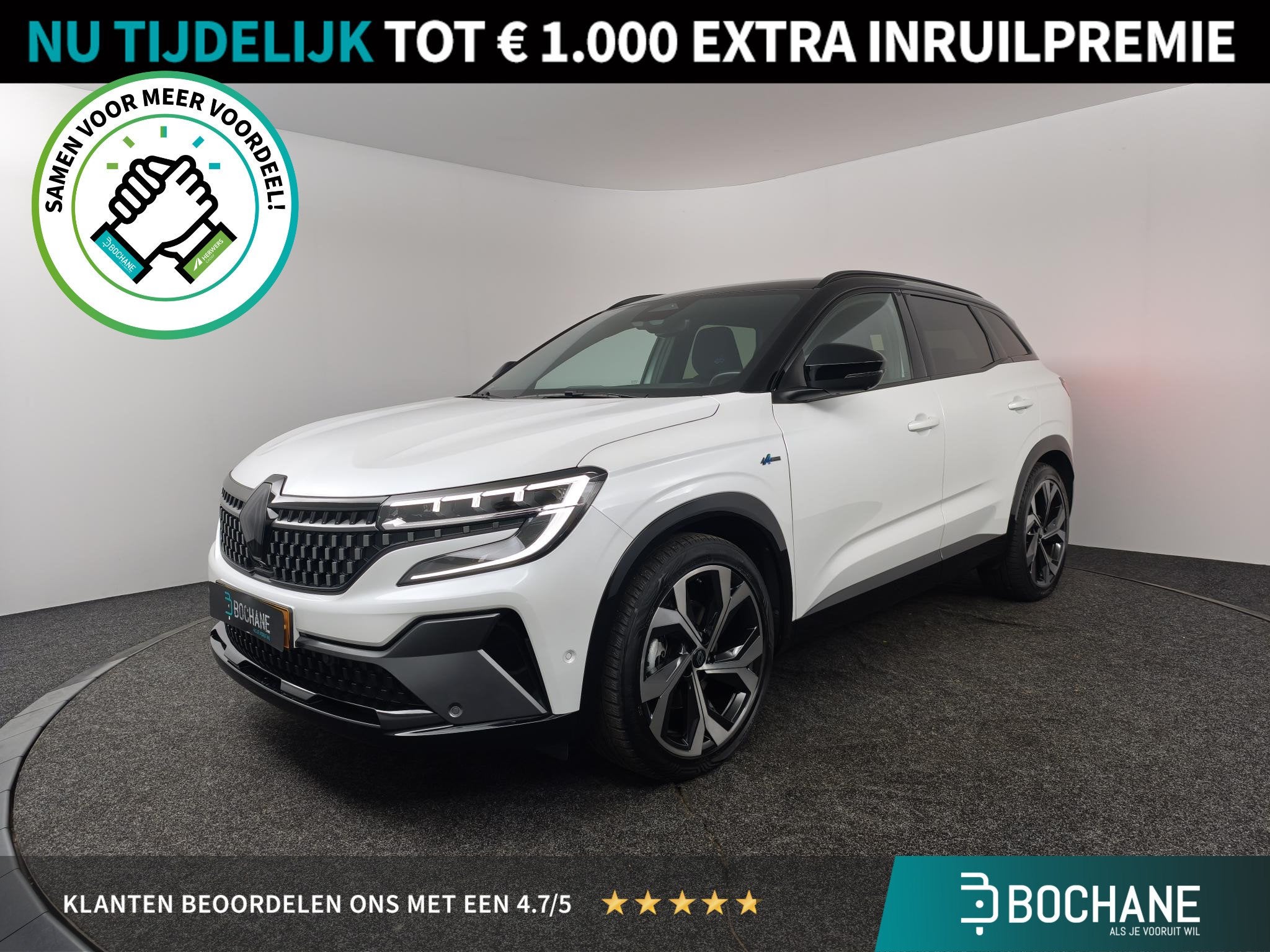 Renault Austral 1.2 E-Tech full hybrid 200 iconic esprit Alp, Auto's, Gebruikt, 1199 cc, Wit, Bedrijf