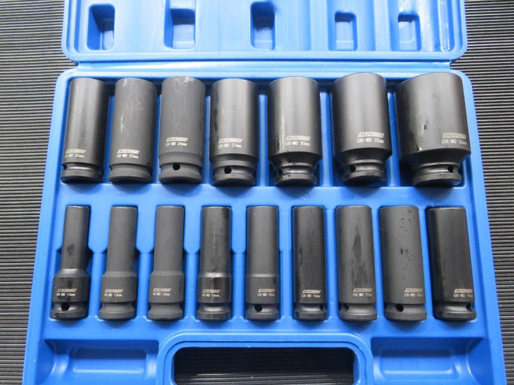 Krachtdoppenset impact doppenset  lang 16dlg 1/2" nieuw, Xptool.com, Zandhaarweg, Ophalen of Verzenden, Nieuw