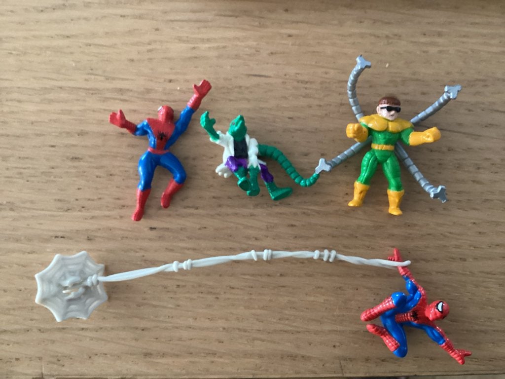 4 Marvel figuurtjes 2x Spiderman, Lizard, Doc Ock, Ophalen of Verzenden, Overige figuren, Gebruikt, Beeldje of Figuurtje