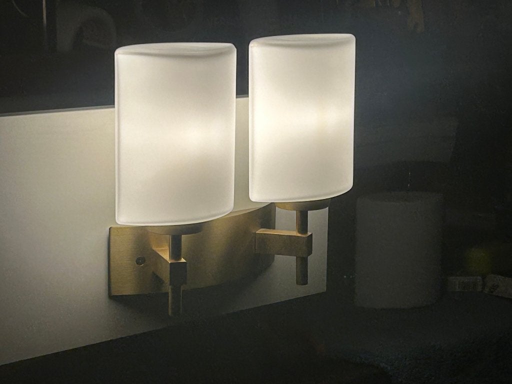 Set messing wandlampen, Ophalen of Verzenden, Gebruikt, Wandlamp, G9