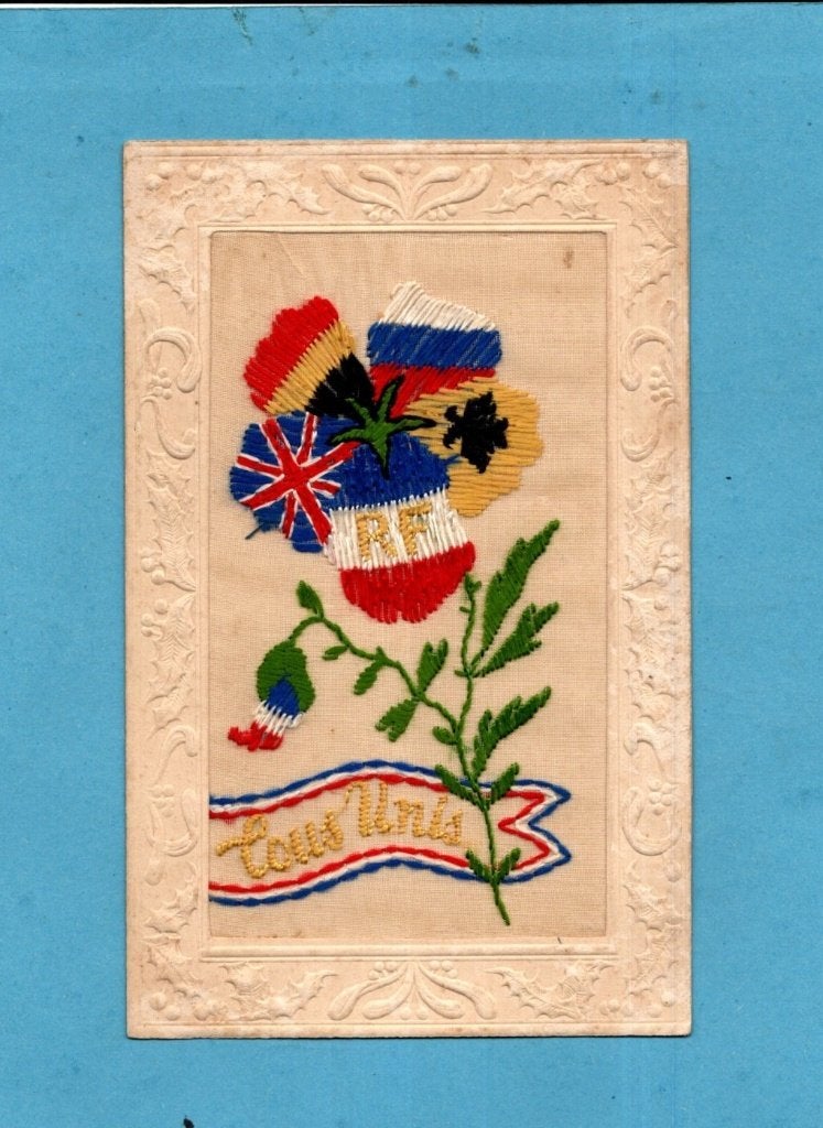 "  Tous Unis " oude WO1 Novelty - geallieerde vlaggen - W185, Verzenden, Voor 1920, Ongelopen