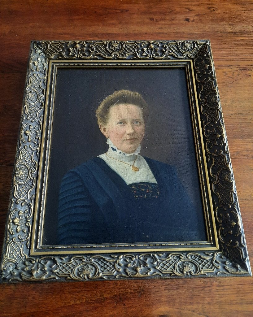 Klassiek Portret Schilderij van een Dame, Gesigneerd, Antiek en Kunst, Ophalen, Doek, Portret of Personen, Origineel werk