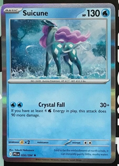 Pokemon - Suicune (PFL 026) - Holo rare.., Ophalen of Verzenden, Nieuw, Losse kaart, Foil