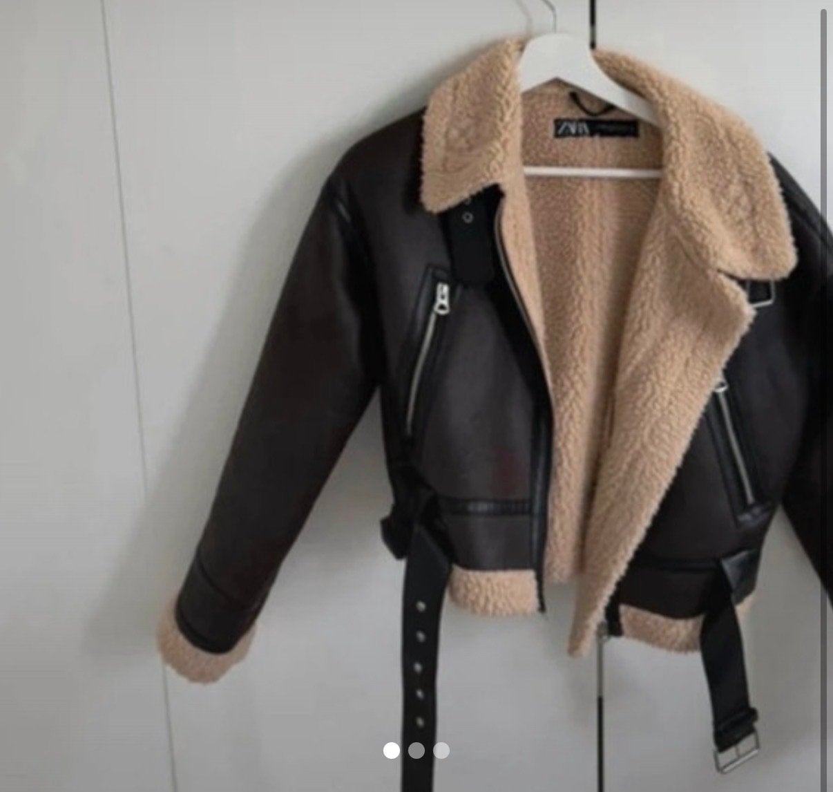 Zara Bikerjack met teddy voering - Maat XS, Ophalen of Verzenden, Zo goed als nieuw, Maat 34 (XS) of kleiner, Bruin
