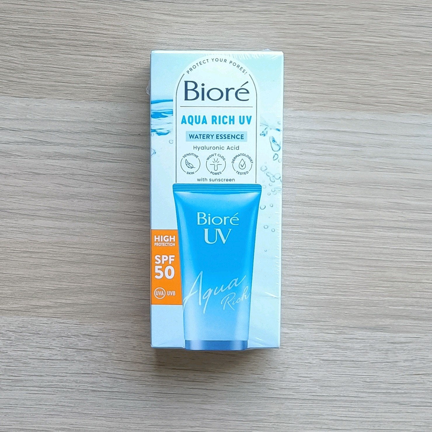bioré aqua rich uv zonnebrand (nieuw), Ophalen of Verzenden, Nieuw, Gehele gezicht, Overige typen