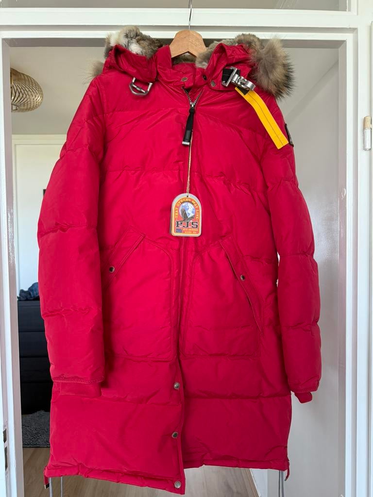 Parajumpers long bear parka, Kleding | Dames, Jassen | Winter, Ophalen of Verzenden, Zo goed als nieuw, Maat 42/44 (L), Rood