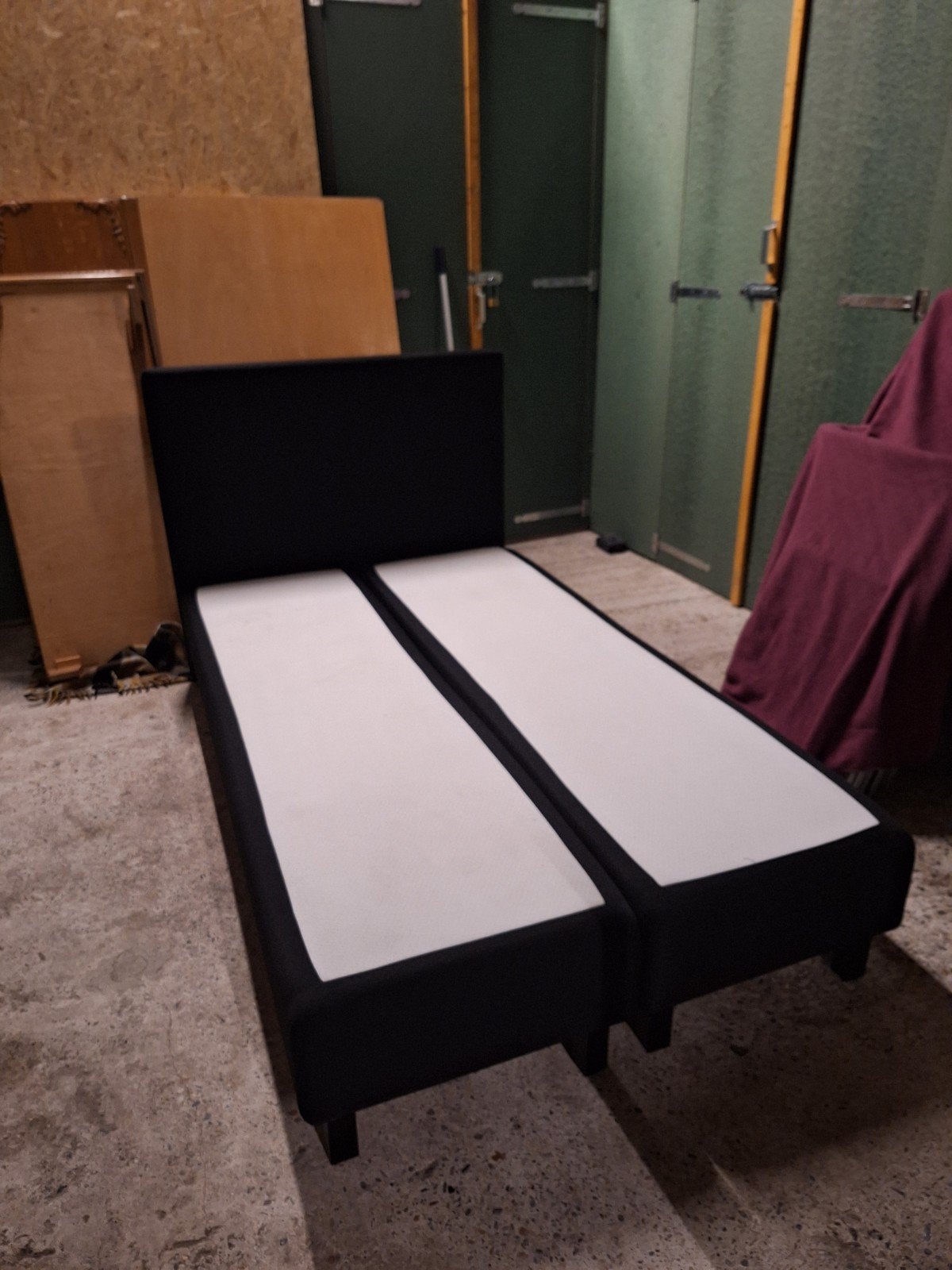 boxspring zwart twijfelaar 120 x 200 box spring met matras, Ophalen, Gebruikt, Zwart, Twijfelaar