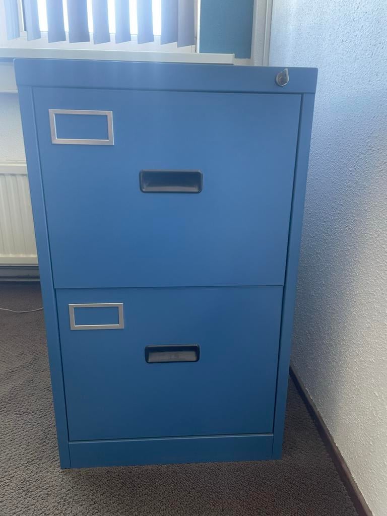 Afsluitbare archief ladekast - Blauw, 2 laden, Ophalen, Minder dan 50 cm, Gebruikt, 1 of 2 laden